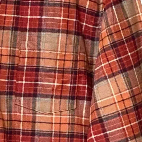Weatherproof Vintage Long Sleeve Flannel Shirt XL Orange Pumpkin Patch Fall NWT - Picture 4 of 7
